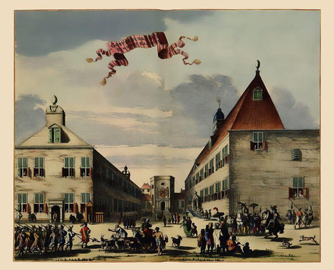 Governors House Jakarta Indonesia Picture Asia White Modern Wood Framed Art Print with Double Matting by Nieuhoff