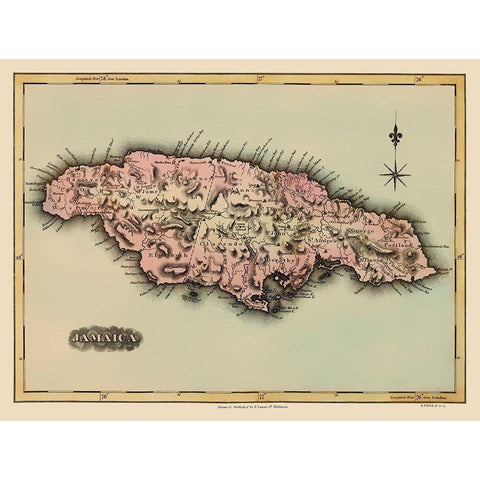 Caribbean Jamaica - Lucas 1823 Black Modern Wood Framed Art Print by Lucas