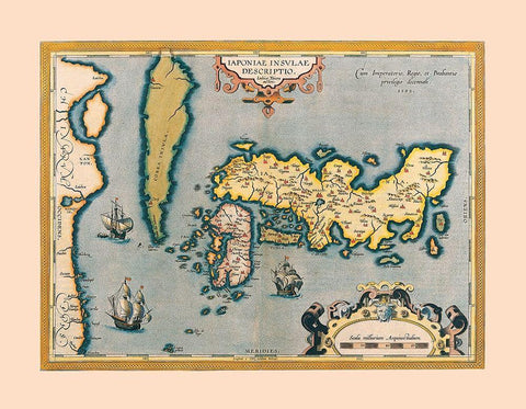 Japan Korea - Teisera 1595 White Modern Wood Framed Art Print with Double Matting by Teisera