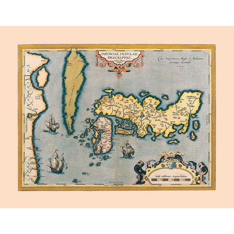 Japan Korea - Teisera 1595 Black Modern Wood Framed Art Print by Teisera