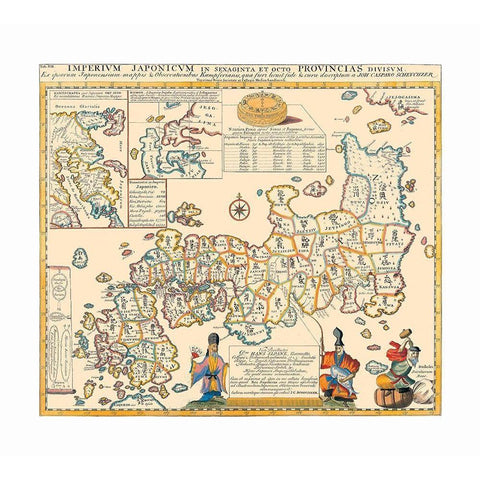 Japanese Empire Japan - Schevchzer 1825 Black Modern Wood Framed Art Print with Double Matting by Schevchzer