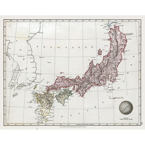 Japan - Arrowsmith 1825 Black Modern Wood Framed Art Print with Double Matting by Arrowsmith