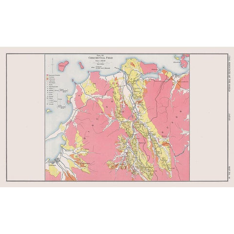 Chikuho Coal Field Japan - Kido 1913 Gold Ornate Wood Framed Art Print with Double Matting by Kido