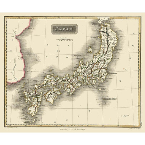 Japan - Constable 1817 Black Modern Wood Framed Art Print with Double Matting by Constable