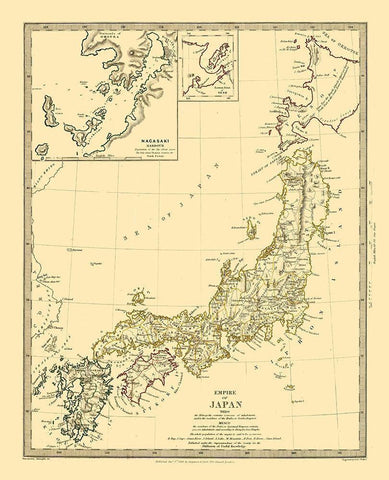 Empire of Japan - Chapman 1835 White Modern Wood Framed Art Print with Double Matting by Chapman