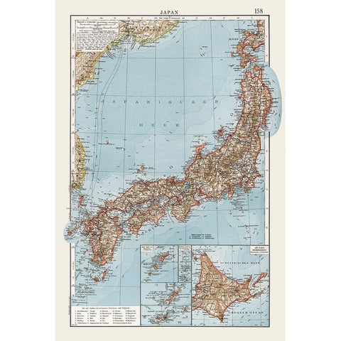 Hokkaido Japan - Andree 1905 Black Modern Wood Framed Art Print with Double Matting by Andree