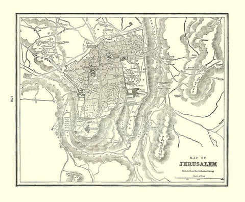 Jerusalem Israel - Rathbun 1893 White Modern Wood Framed Art Print with Double Matting by Rathbun