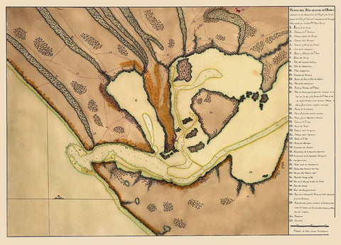 Lagoa dos Patos Brazil South America - Garzia 1700 Black Ornate Wood Framed Art Print with Double Matting by Garzia