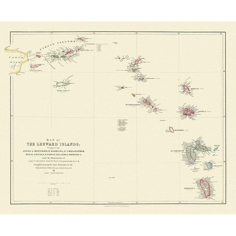 Caribbean Leeward Islands Virgin Islands Black Modern Wood Framed Art Print by Stanford