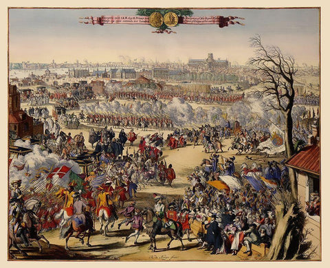 William III Reception London England White Modern Wood Framed Art Print with Double Matting by De Hooghe