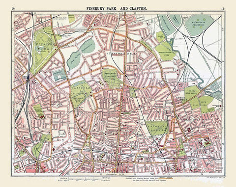 Finsbury Park Clapton London UK - Bartholomew 1921 White Modern Wood Framed Art Print with Double Matting by Bartholomew