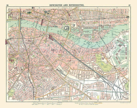 Newington Rotherhithe London UK - Bartholomew 1921 White Modern Wood Framed Art Print with Double Matting by Bartholomew