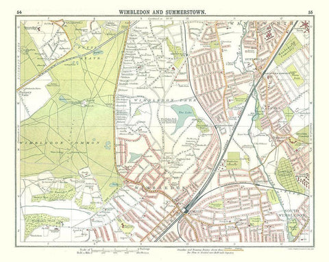 Wimbledon Summerstown London UK - Bartholomew 1921 White Modern Wood Framed Art Print with Double Matting by Bartholomew