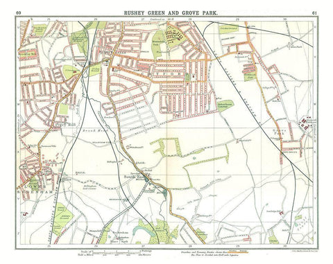 Rushey Green Grove Park London UK White Modern Wood Framed Art Print with Double Matting by Bartholomew