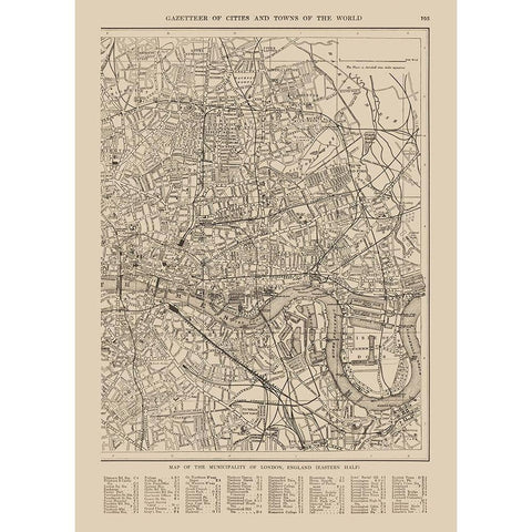 Eastern London UK - Reynold 1921 Black Modern Wood Framed Art Print with Double Matting by Reynold