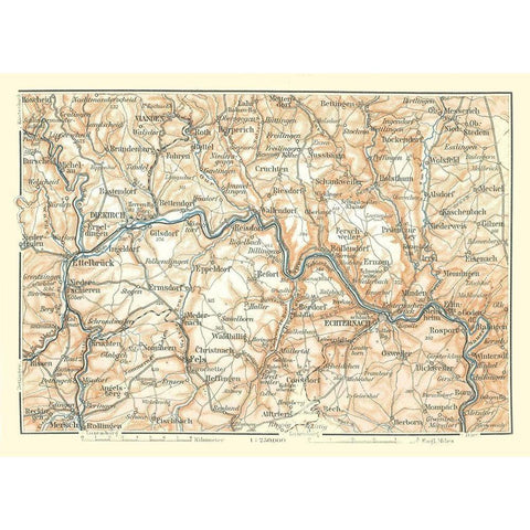 Echternach Luxembourg Europe - Baedeker 1910 Gold Ornate Wood Framed Art Print with Double Matting by Baedeker