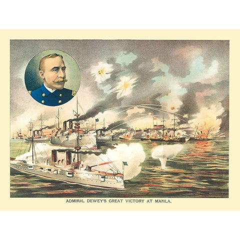 Spanish American War - Manila Philippines - 1898 Black Modern Wood Framed Art Print with Double Matting by UNKNOWN