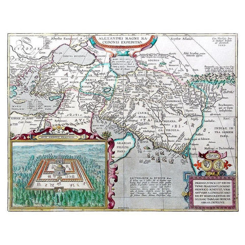 Macedonia Alexander the Great Greece White Modern Wood Framed Art Print by Ortelius