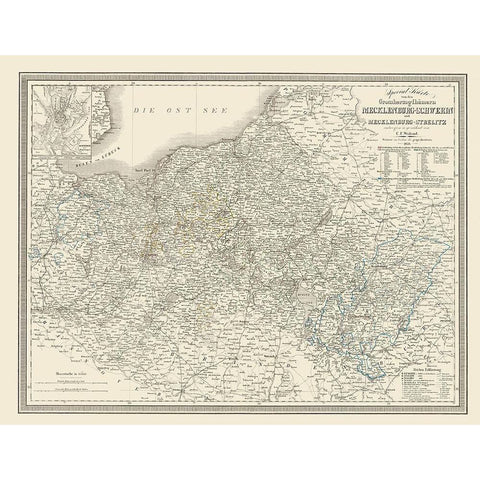 Mecklenburg Schwerin Strelitz Germany White Modern Wood Framed Art Print by Weiland