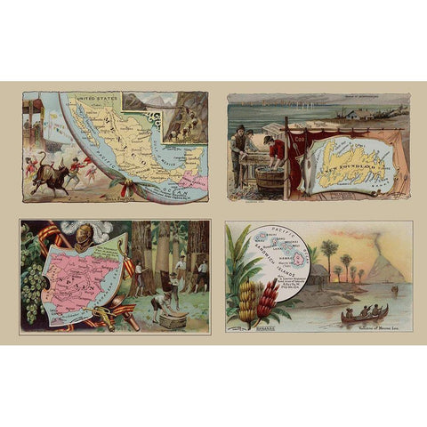 Sandwich Isle Spain Mexico Newfoundland Black Modern Wood Framed Art Print with Double Matting by Arbuckle