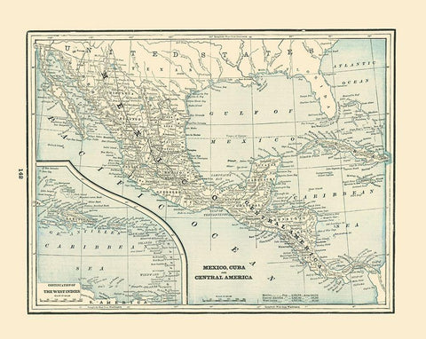Central America Mexico Cuba - Rathbun 1893 White Modern Wood Framed Art Print with Double Matting by Rathbun