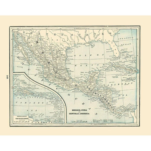 Central America Mexico Cuba - Rathbun 1893 Black Modern Wood Framed Art Print by Rathbun