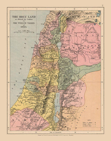 Holy Land Middle East Israel - Case 1878 Black Ornate Wood Framed Art Print with Double Matting by Case