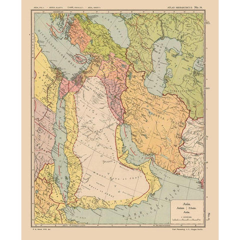 Middle East - Streit 1913 Gold Ornate Wood Framed Art Print with Double Matting by Streit