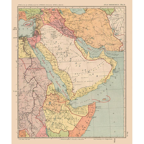 Middle East Africa - Streit 1913 Black Modern Wood Framed Art Print by Streit