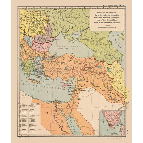 Oriental Rites Middle East - Streit 1913 Black Modern Wood Framed Art Print with Double Matting by Streit