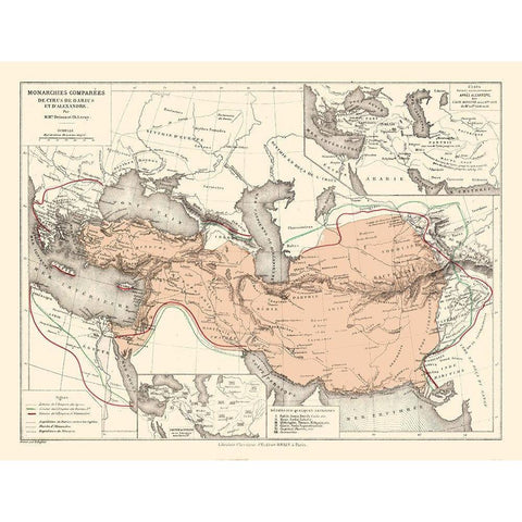 Middle East Comparison of Dynasties - Drioux 1882 White Modern Wood Framed Art Print by Drioux