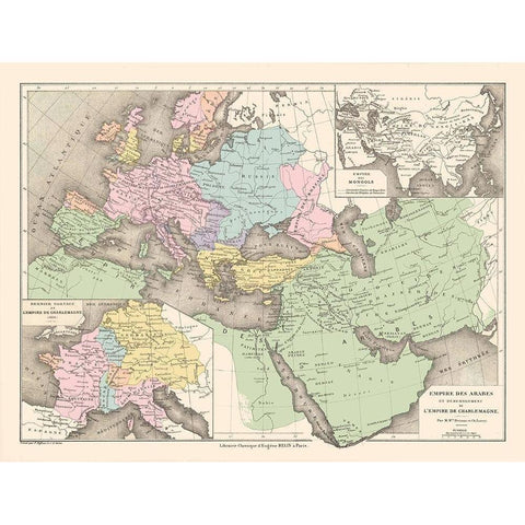 Arabian Empire Carolingian Empire Middle East White Modern Wood Framed Art Print by Drioux