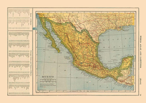 Mexico - Reynold 1921 Black Ornate Wood Framed Art Print with Double Matting by Reynold
