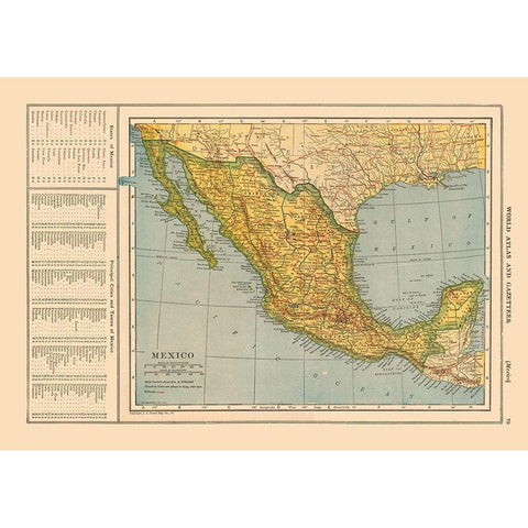 Mexico - Reynold 1921 Black Modern Wood Framed Art Print by Reynold