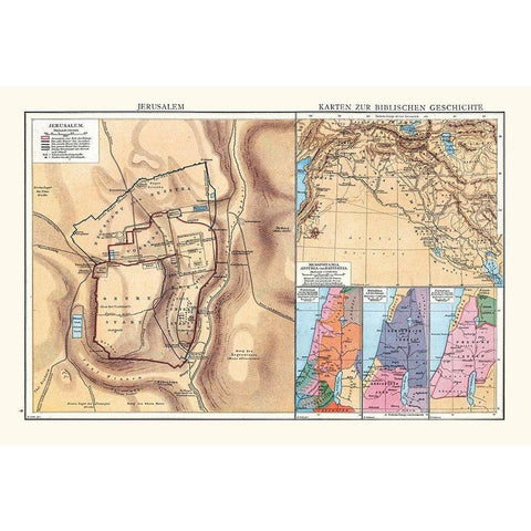 Biblical History Middle East Israel - Droysen 1886 White Modern Wood Framed Art Print by Droysen