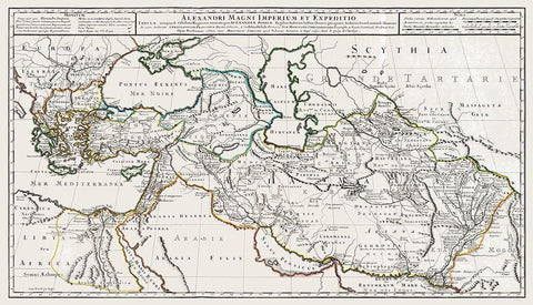 Asia Minor Middle East Turkey Iraq White Modern Wood Framed Art Print with Double Matting by De L''isle