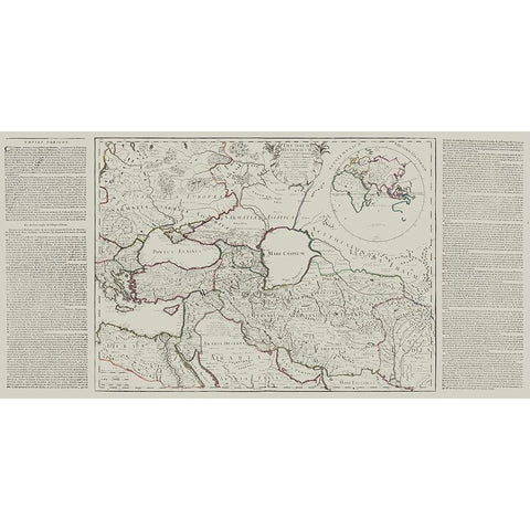 Eastern Europe Middle East - De Lisle 1731 Black Modern Wood Framed Art Print with Double Matting by De L''isle