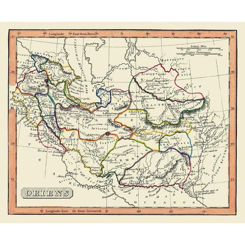 Middle East - Fenner 1830 Black Modern Wood Framed Art Print by Fenner