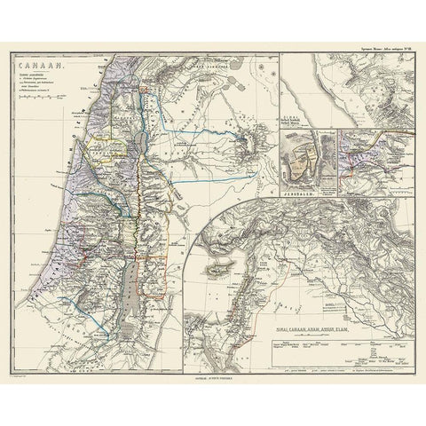 Middle East - Spruner 1865 Gold Ornate Wood Framed Art Print with Double Matting by Spruner