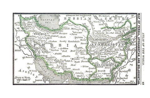 Middle East Persia Afghanistan Balochistan White Modern Wood Framed Art Print with Double Matting by Alden