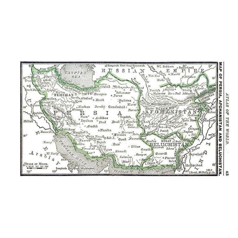 Middle East Persia Afghanistan Balochistan White Modern Wood Framed Art Print by Alden