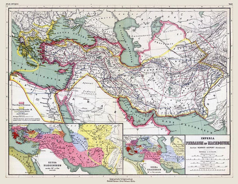 Middle East Persian Macedonian Empires White Modern Wood Framed Art Print with Double Matting by Kiepert