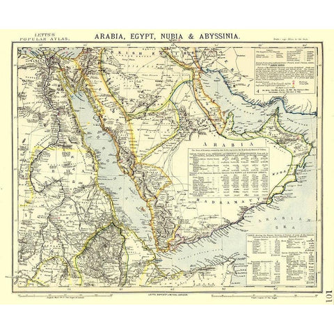 Middle East Egypt Arabia Nubia Abyssinia Gold Ornate Wood Framed Art Print with Double Matting by Letts