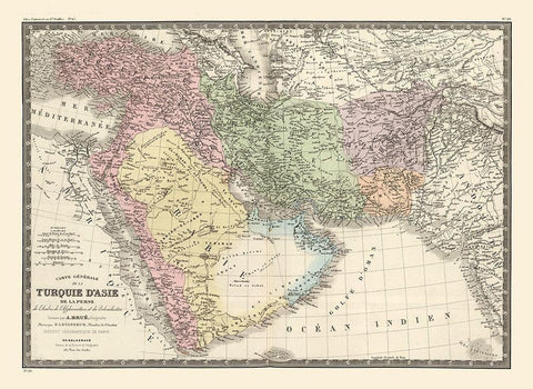 Middle East Turkey in Asia Persia - Monin 1839 White Modern Wood Framed Art Print with Double Matting by Monin