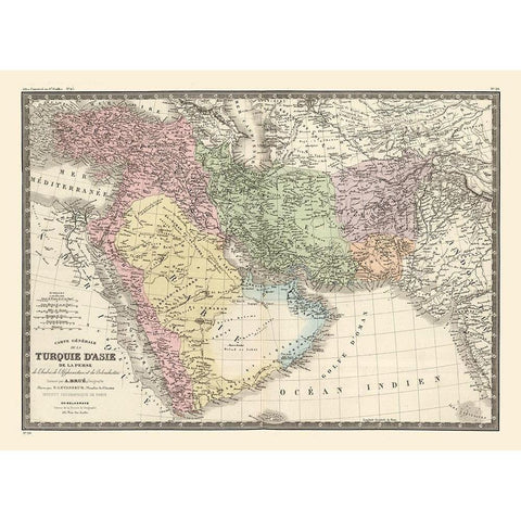Middle East Turkey in Asia Persia - Monin 1839 Black Modern Wood Framed Art Print with Double Matting by Monin