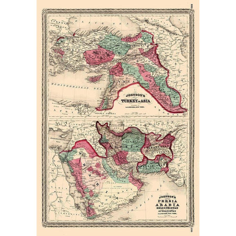 Middle East Turkey in Asia Persia Arabia Gold Ornate Wood Framed Art Print with Double Matting by Johnson