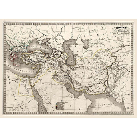 Alexander the Great Empire Middle East - Monin White Modern Wood Framed Art Print by Monin