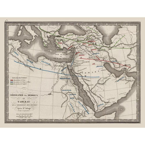 Dispersion of People Middle East - Monin 1839 Black Modern Wood Framed Art Print with Double Matting by Monin