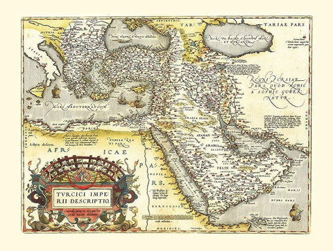 Middle East Asia Eastern Mediterranean White Modern Wood Framed Art Print with Double Matting by Ortelius