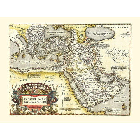 Middle East Asia Eastern Mediterranean Black Modern Wood Framed Art Print by Ortelius